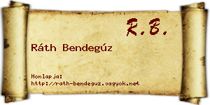 Ráth Bendegúz névjegykártya